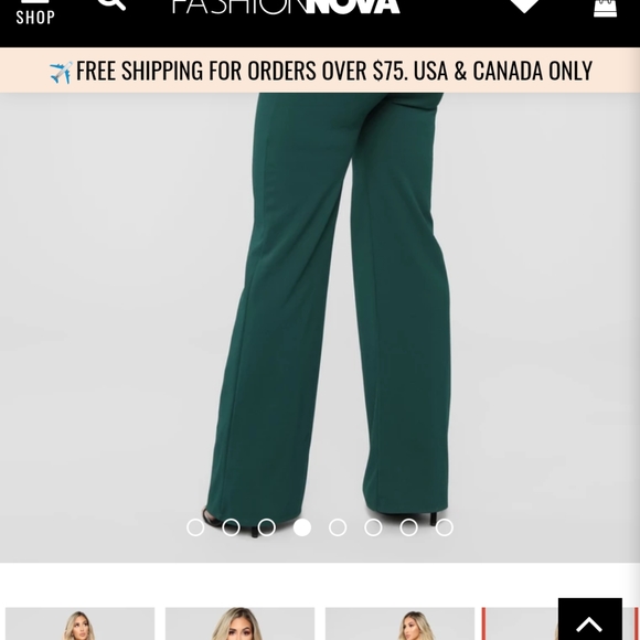 Fashion Nova WinterGreen Off the Shoulder Jumpsuit - Picture 6 of 7